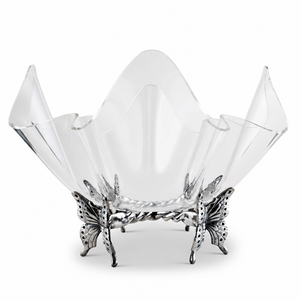 Arthur Court Butterfly Butterfly Stand Acrylic Bowl 14