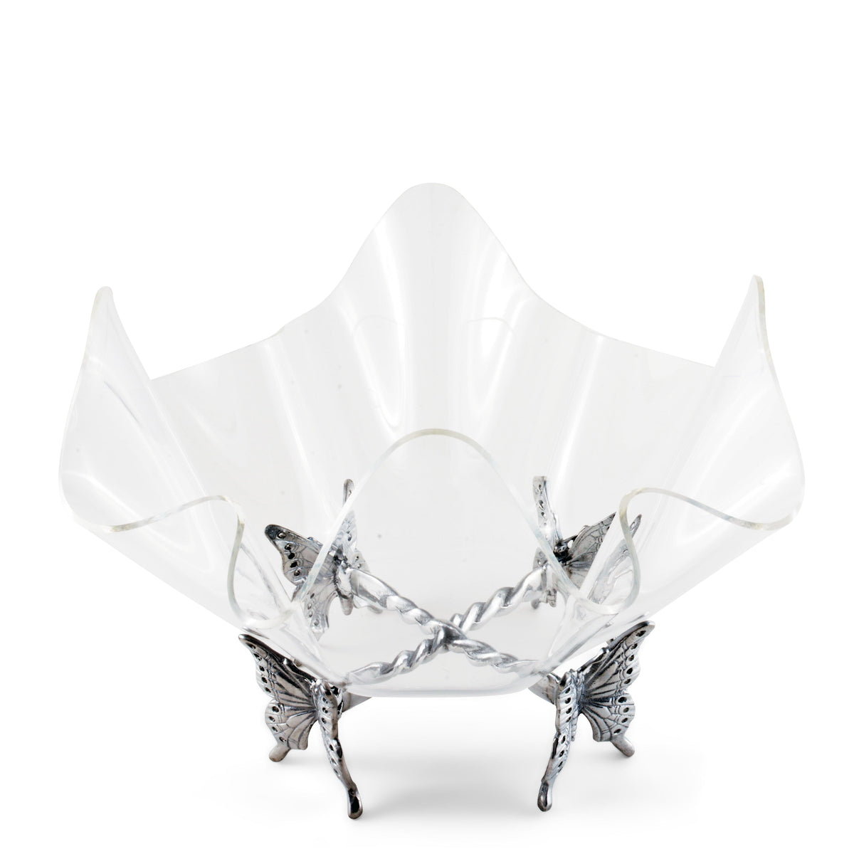 Arthur Court Butterfly Butterfly Stand Acrylic Bowl 14