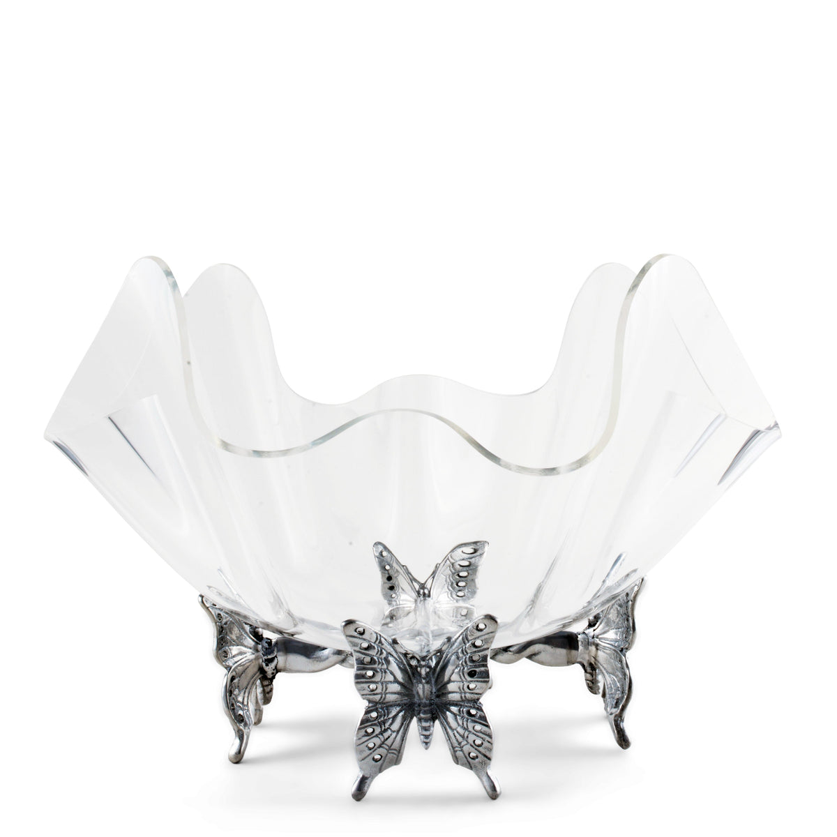 Arthur Court Butterfly Butterfly Stand Acrylic Bowl 14