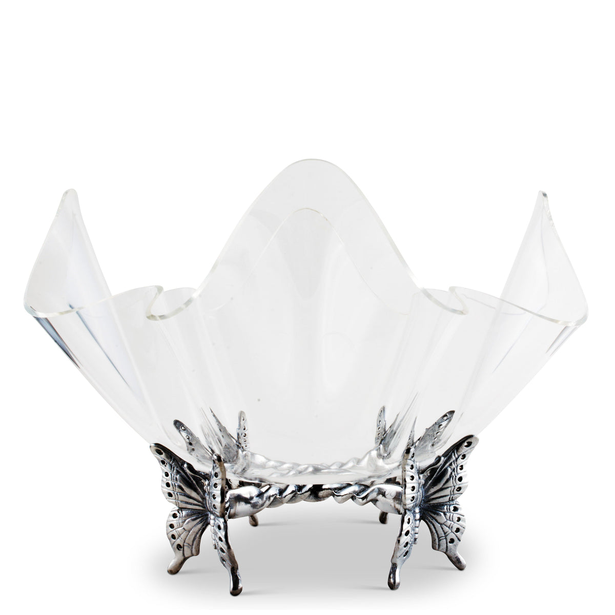Arthur Court Butterfly Butterfly Stand Acrylic Bowl 14
