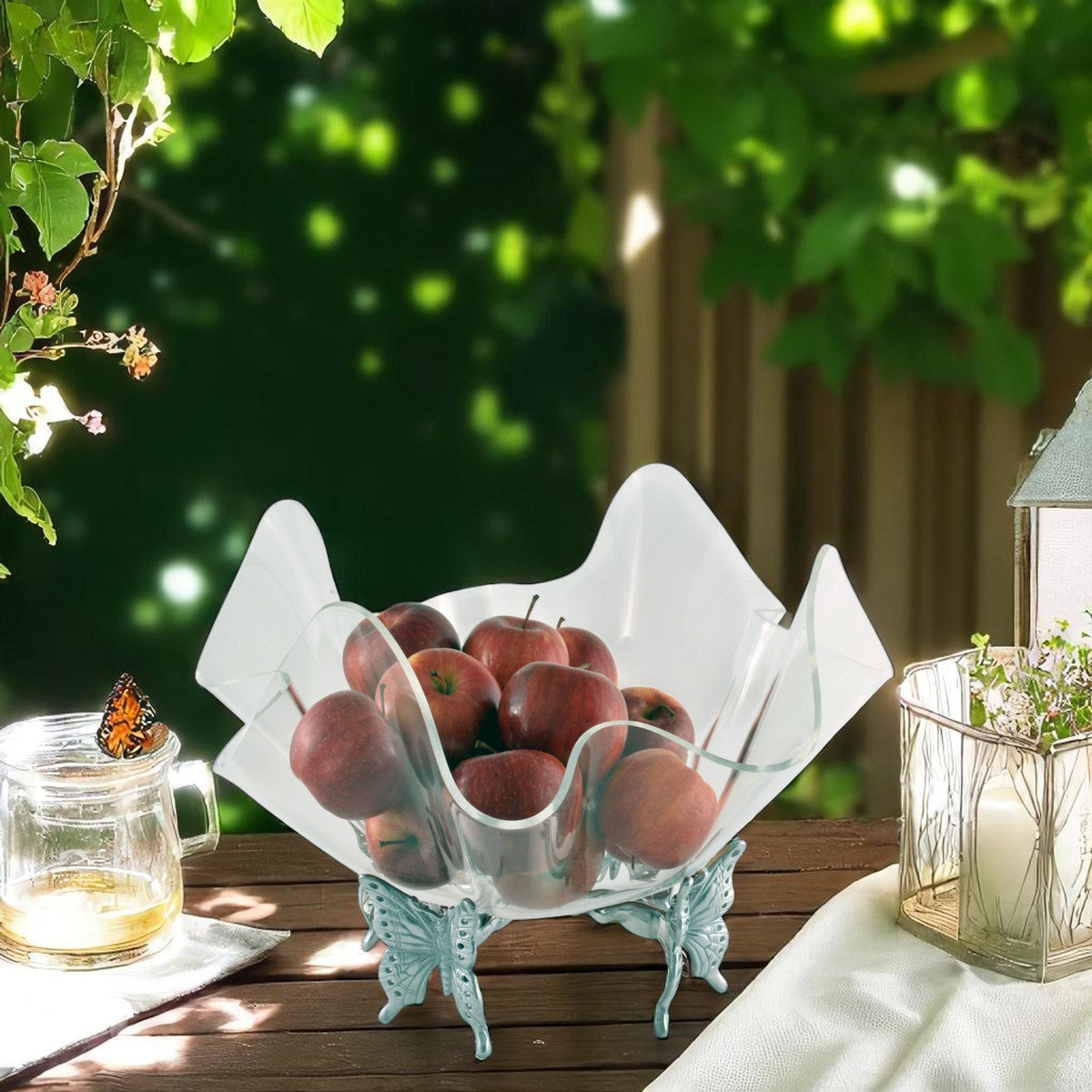 Arthur Court Butterfly Butterfly Stand Acrylic Bowl 14