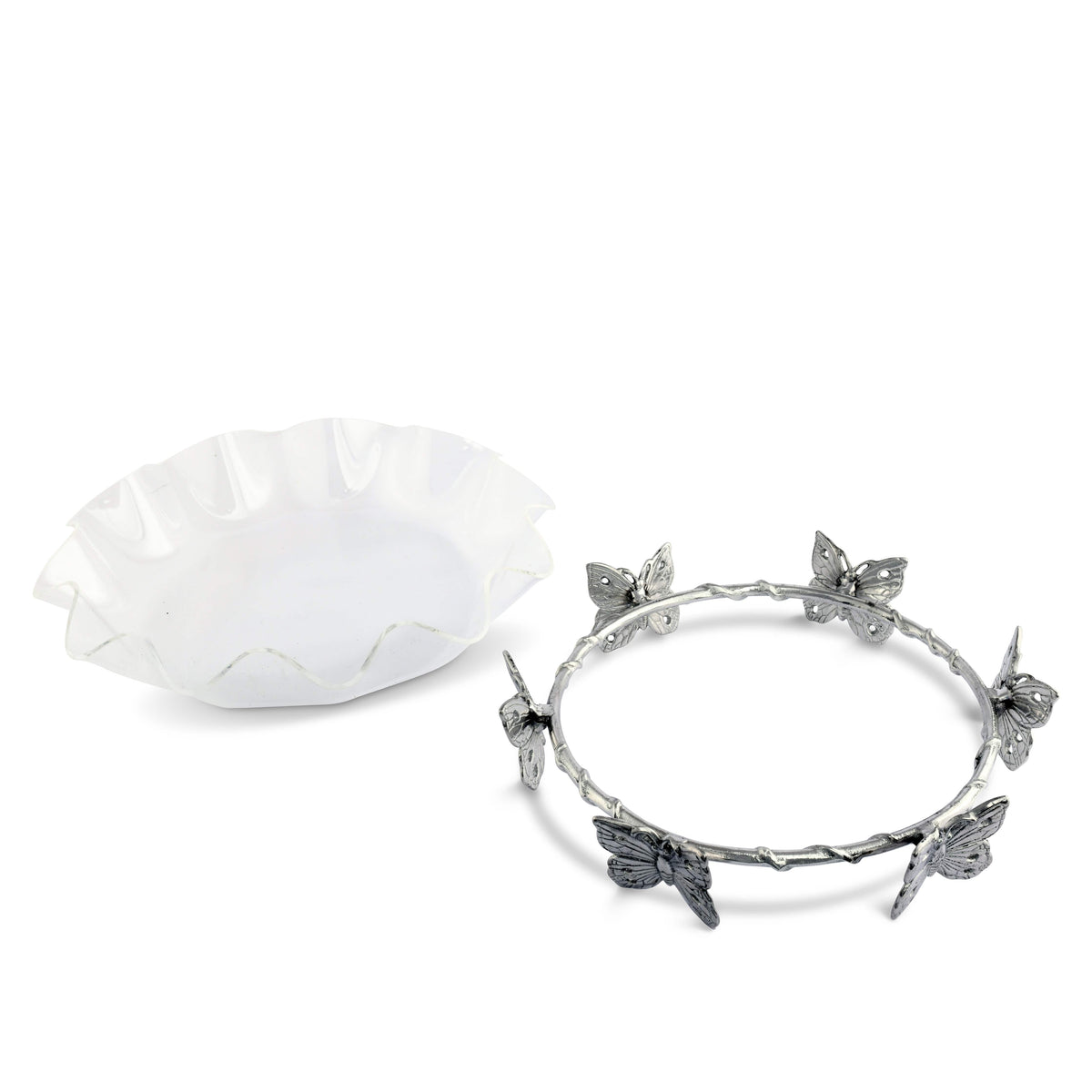 Arthur Court Butterfly Butterfly Stand Acrylic Bowl 16