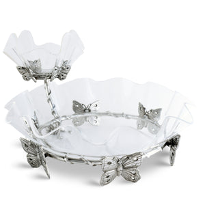 Arthur Court Butterfly Butterfly Stand Acrylic Bowl 16
