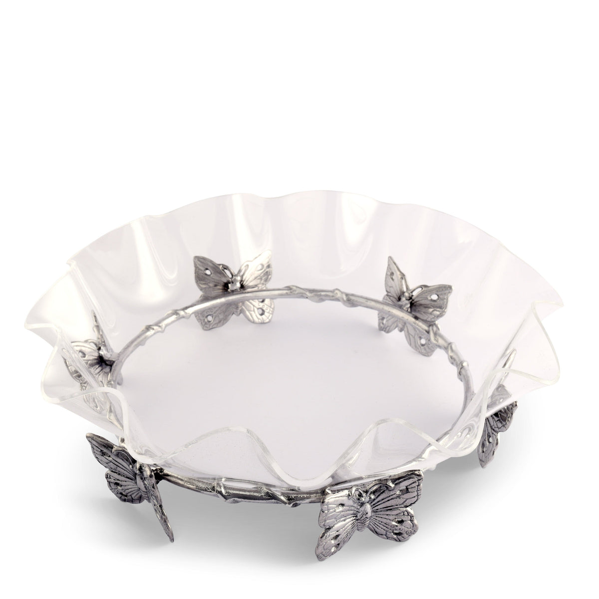 Arthur Court Butterfly Butterfly Stand Acrylic Bowl 16