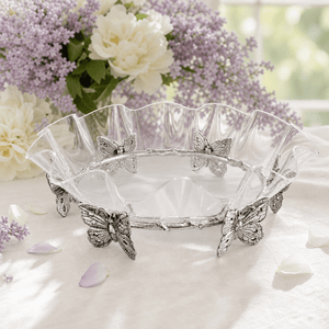 Arthur Court Butterfly Butterfly Stand Acrylic Bowl 16