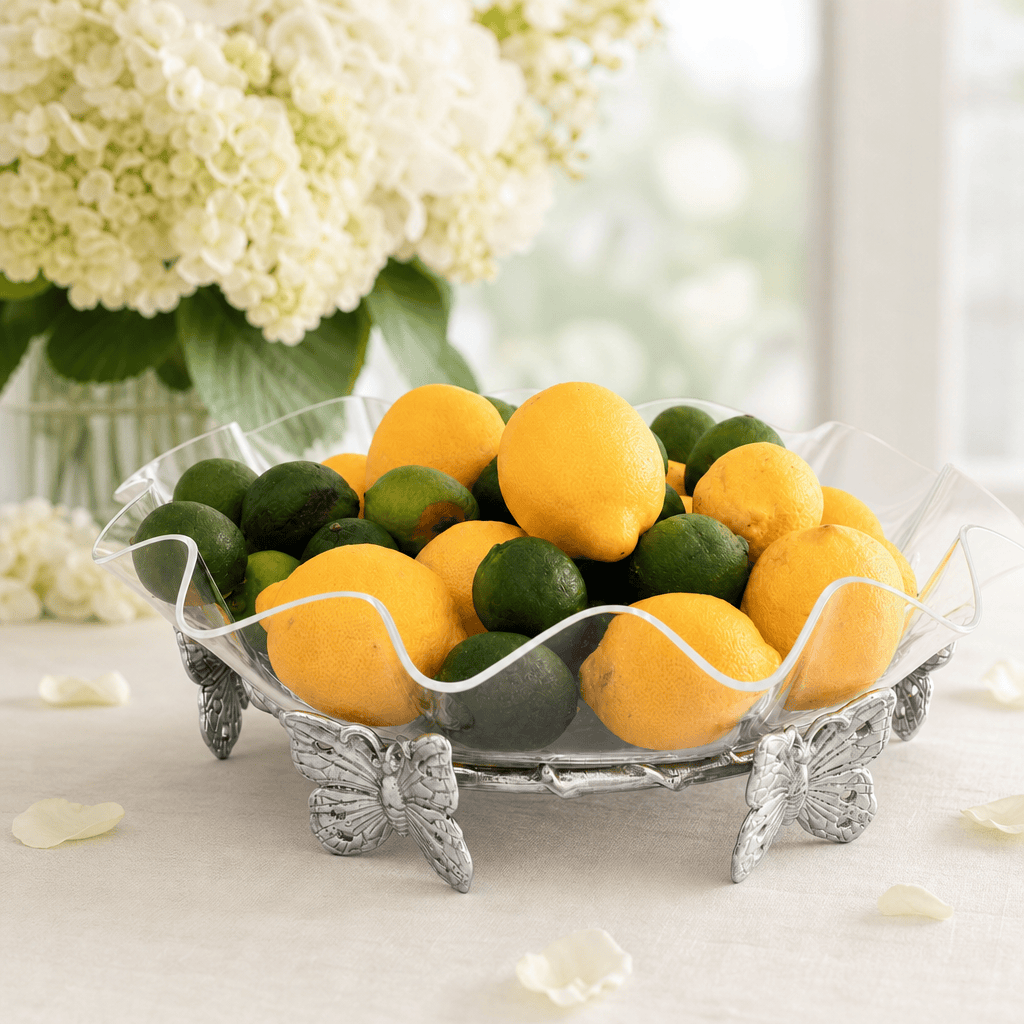 Arthur Court Butterfly Butterfly Stand Acrylic Bowl 16
