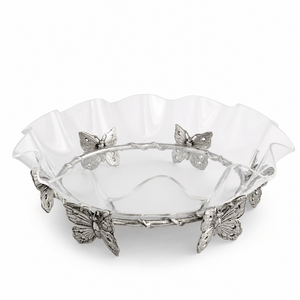 Arthur Court Butterfly Butterfly Stand Acrylic Bowl 16
