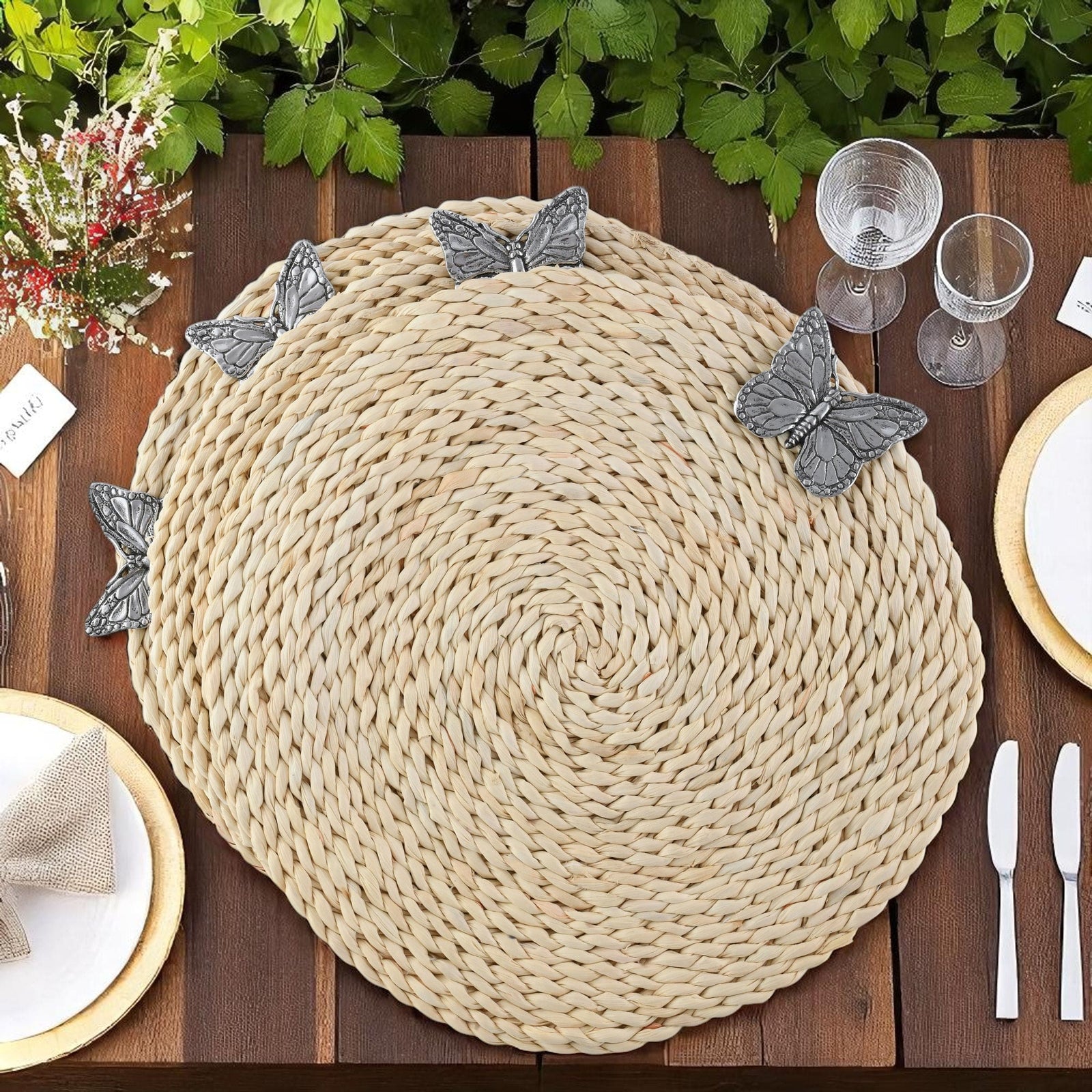 Arthur Court Butterfly Butterfly Twisted Seagrass Placemats - set of 4