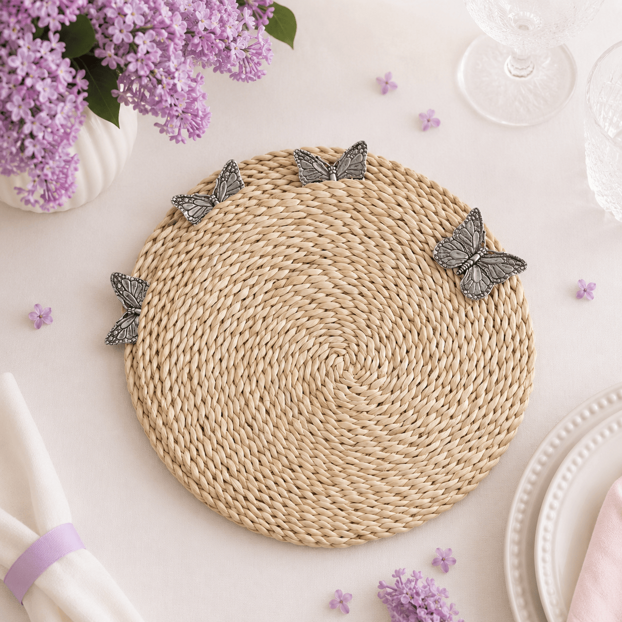 Arthur Court Butterfly Butterfly Twisted Seagrass Placemats - set of 4