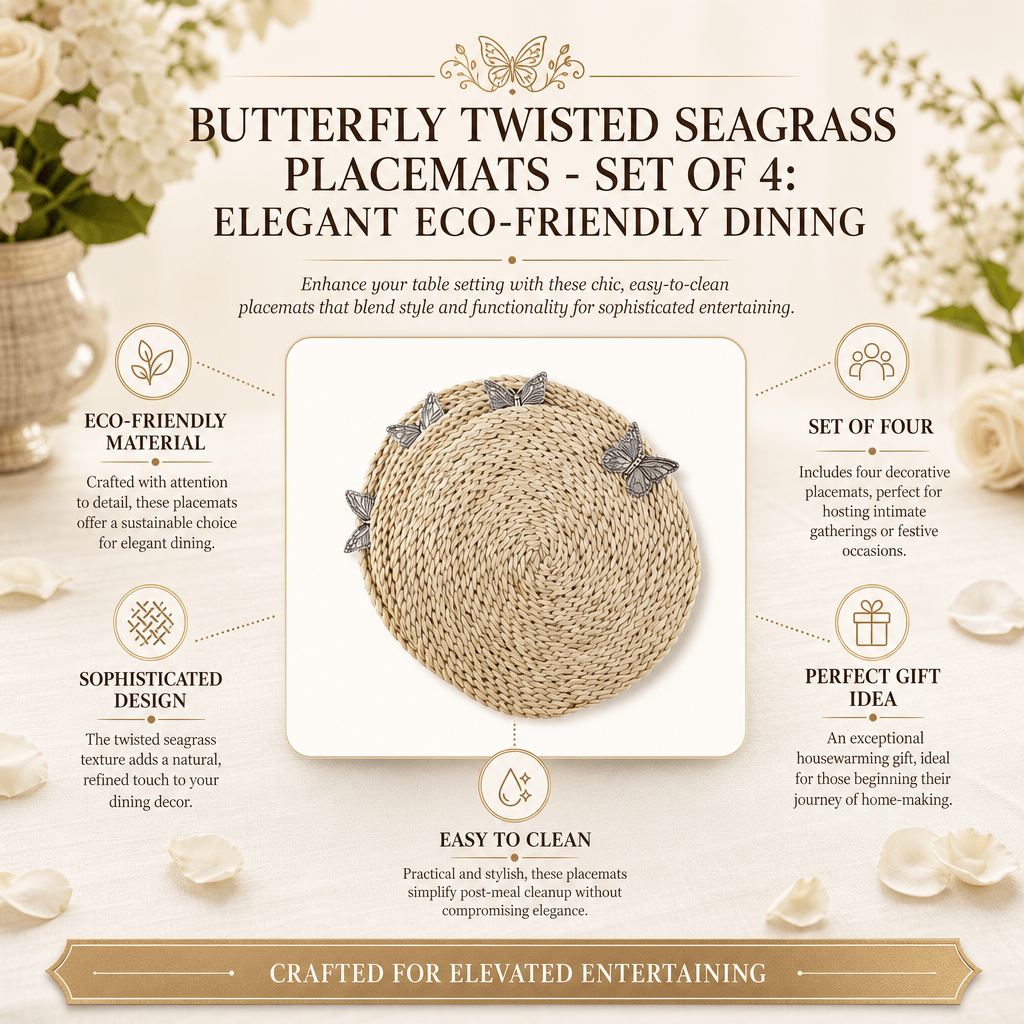 Arthur Court Butterfly Butterfly Twisted Seagrass Placemats - set of 4