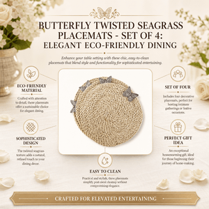 Arthur Court Butterfly Butterfly Twisted Seagrass Placemats - set of 4