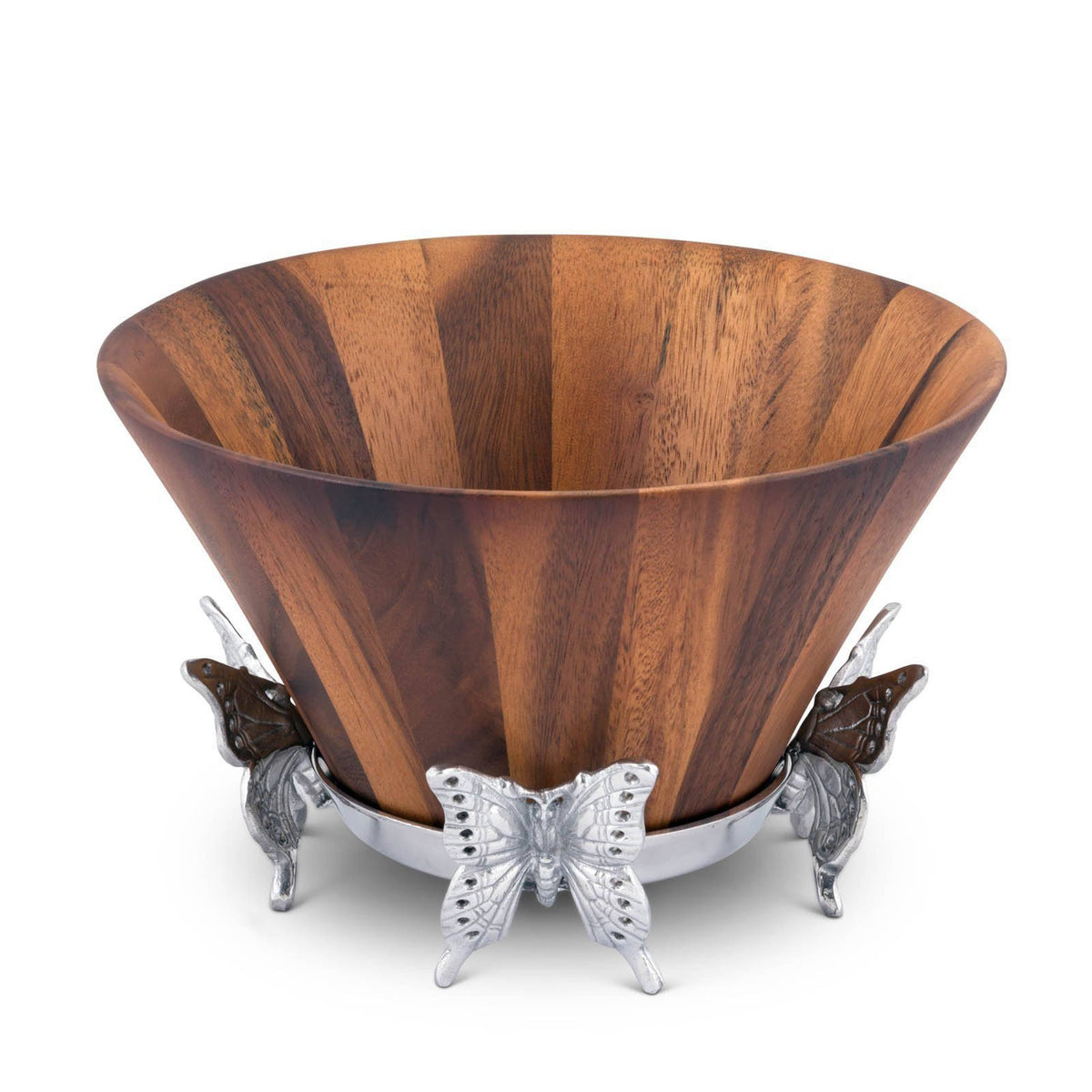 Arthur Court Butterfly Butterfly Wood Tall Salad Bowl