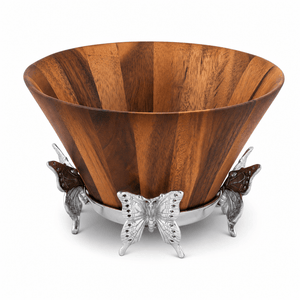 Arthur Court Butterfly Butterfly Wood Tall Salad Bowl