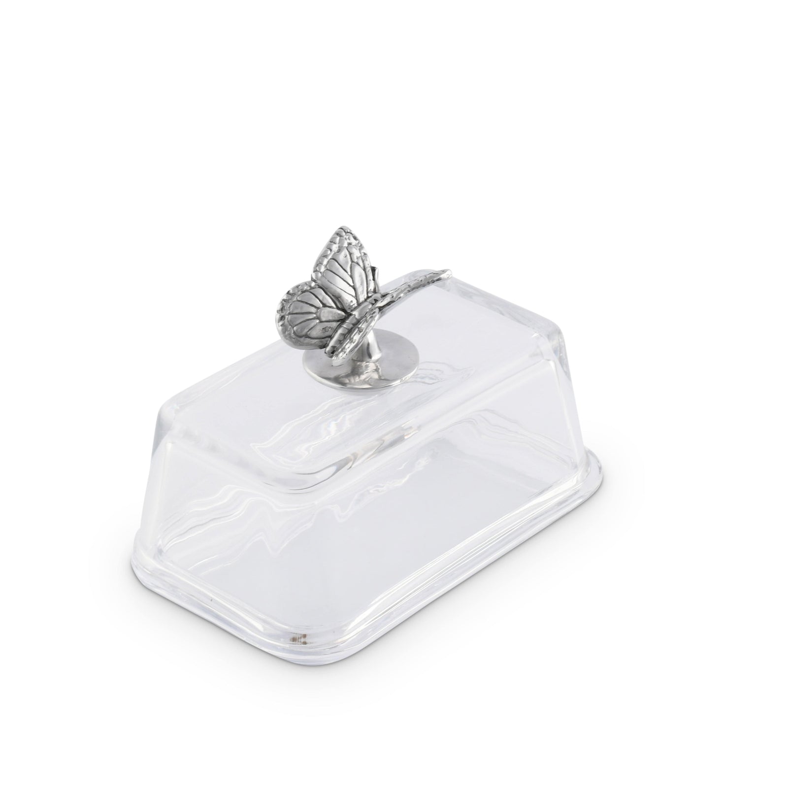 Arthur Court Butterfly Glass Butter Dish - Butterfly