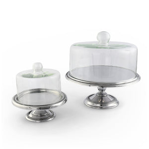 Arthur Court Cake Plate Beaded Cake Stand with Dome