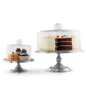 Arthur Court Cake Plate Beaded Cake Stand with Dome
