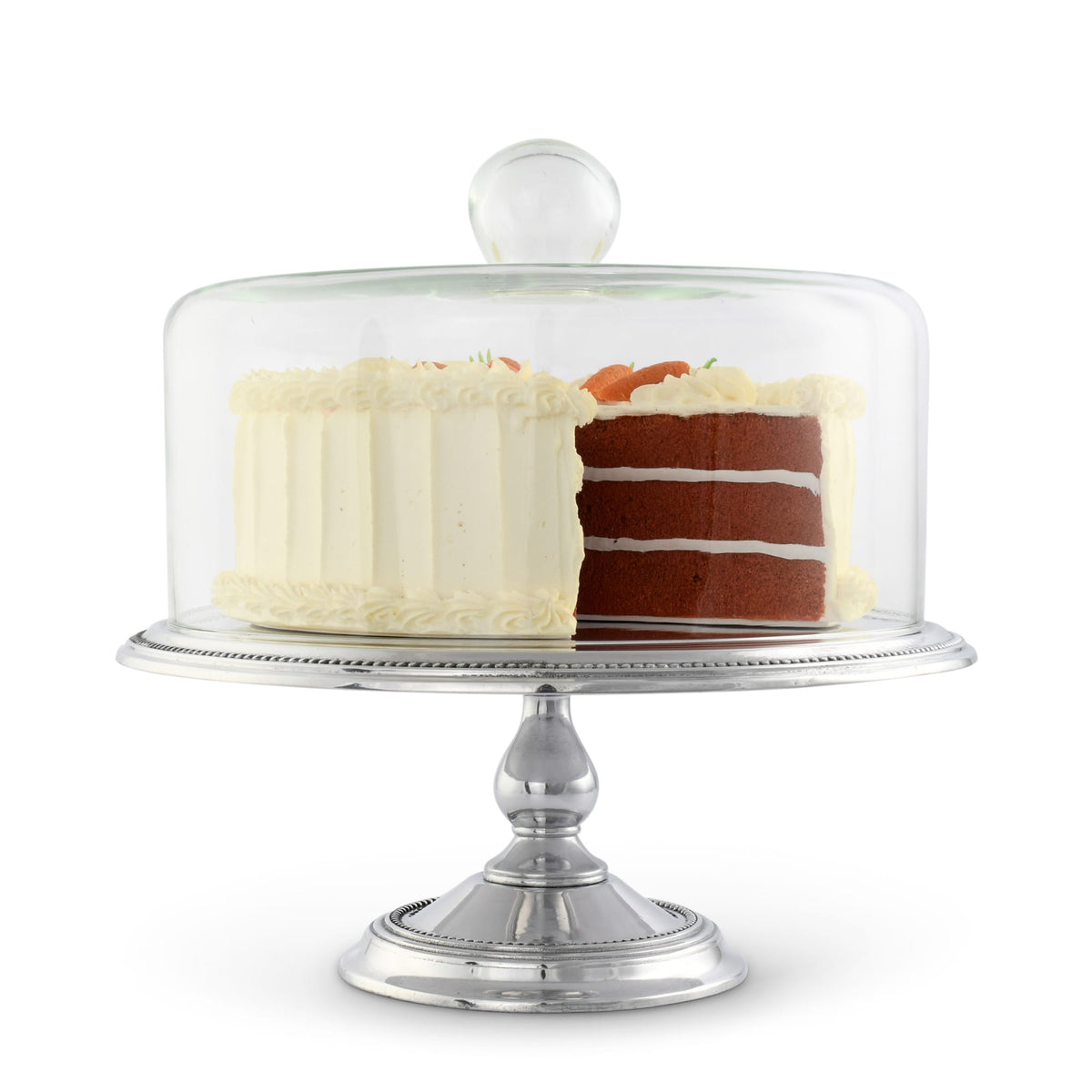 Arthur Court Cake Plate Beaded Cake Stand with Dome