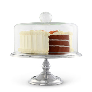 Arthur Court Cake Plate Beaded Cake Stand with Dome