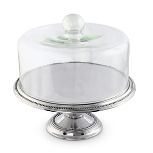 Arthur Court Cake Plate Beaded Cake Stand with Dome