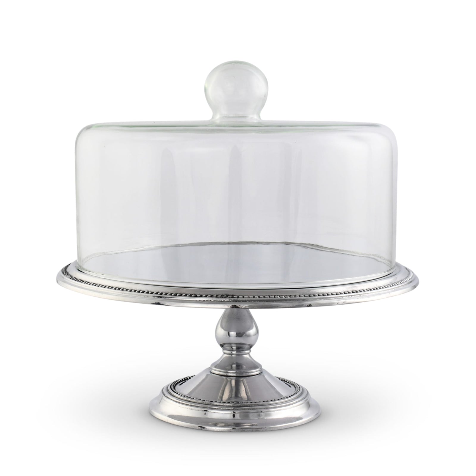 Arthur Court Cake Plate Beaded Cake Stand with Dome