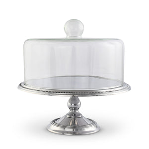 Arthur Court Cake Plate Beaded Cake Stand with Dome
