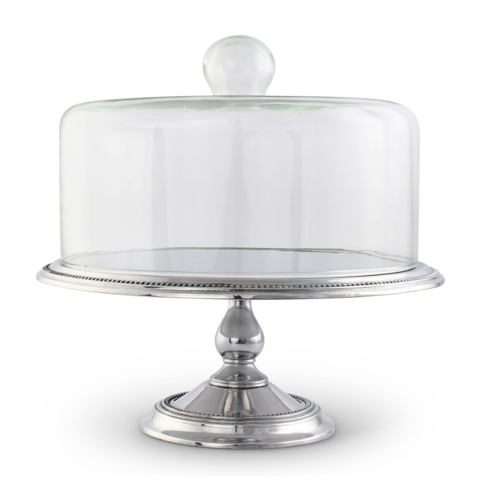 Arthur Court Cake Plate Beaded Cake Stand with Dome
