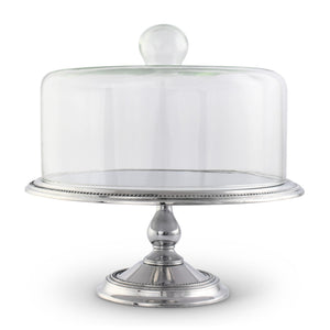 Arthur Court Cake Plate Beaded Cake Stand with Dome