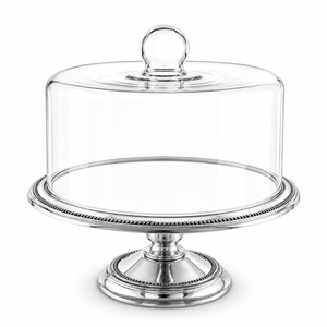 Arthur Court Cake Plate Beaded Cake Stand with Dome