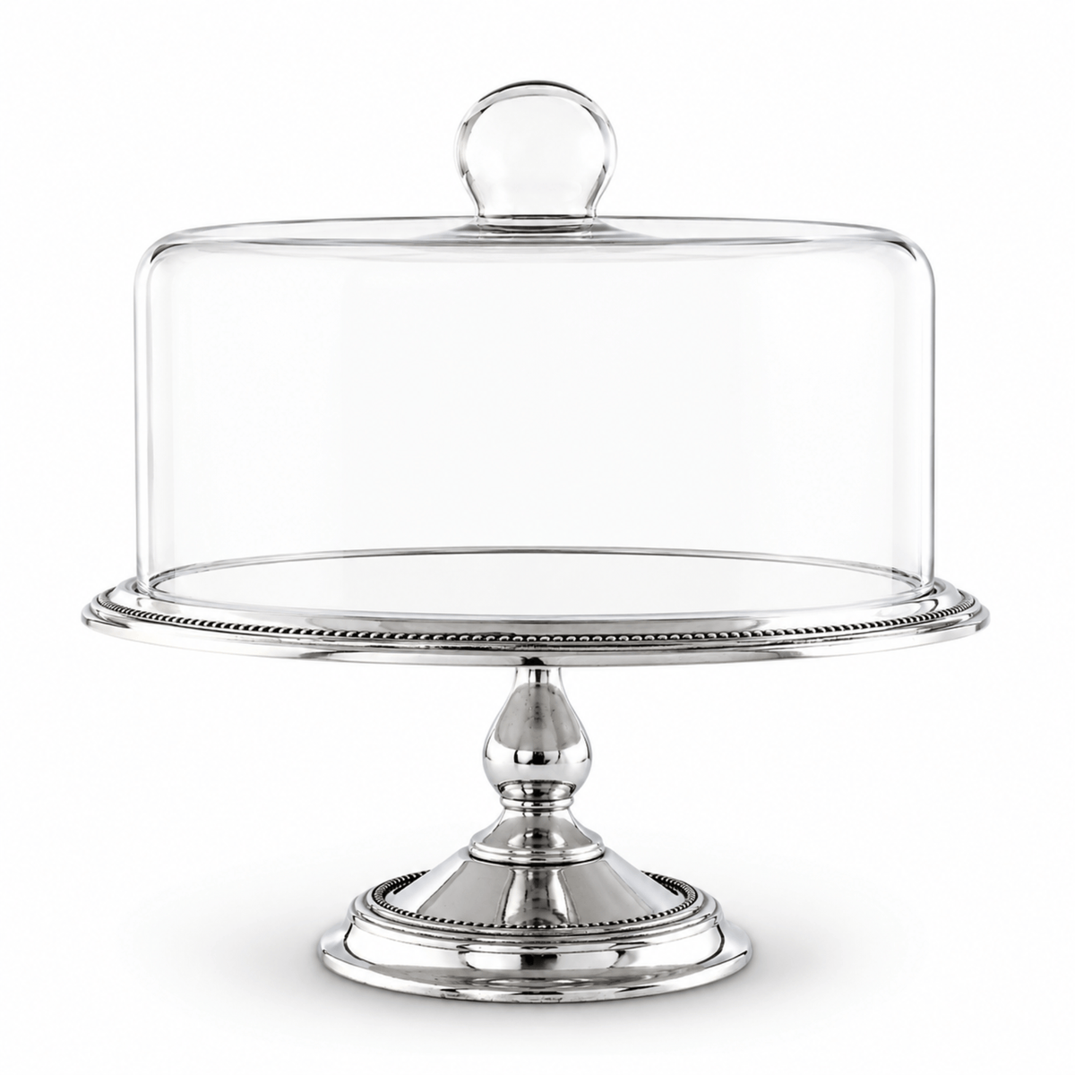 Arthur Court Cake Plate Beaded Cake Stand with Dome