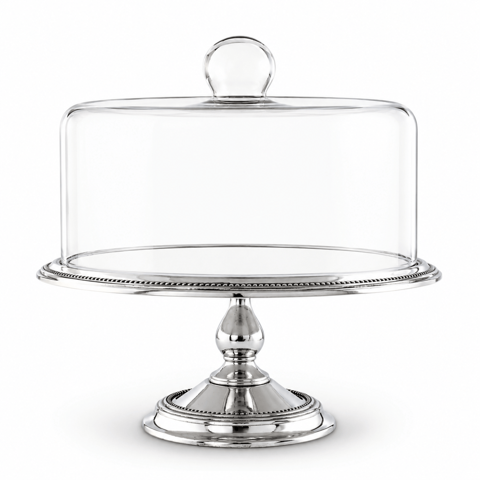 Arthur Court Cake Plate Beaded Cake Stand with Dome
