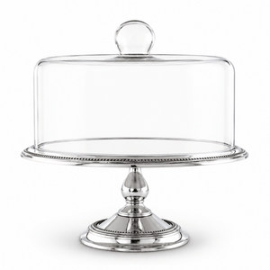 Arthur Court Cake Plate Beaded Cake Stand with Dome
