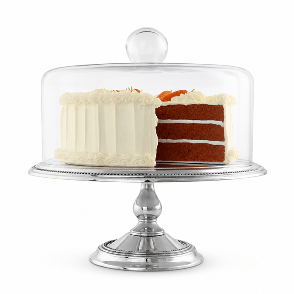 Arthur Court Cake Plate Beaded Cake Stand with Dome