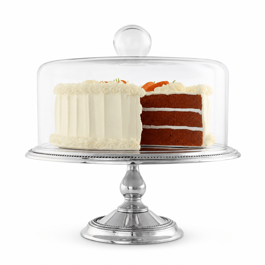 Arthur Court Cake Plate Beaded Cake Stand with Dome