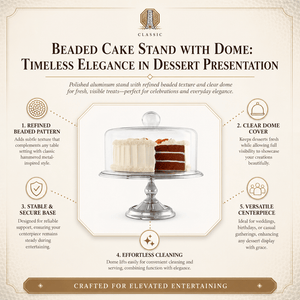 Arthur Court Cake Plate Beaded Cake Stand with Dome