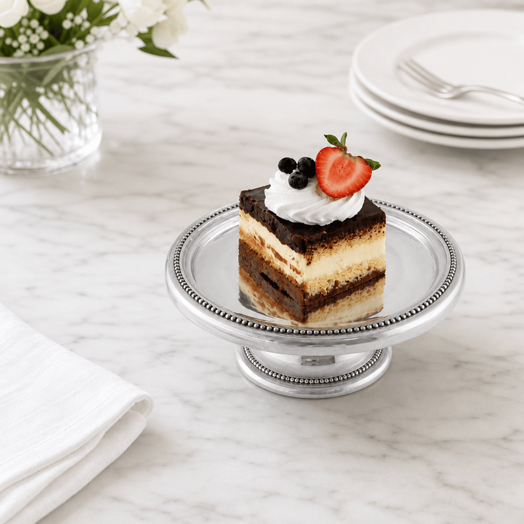 Arthur Court Cake Plate Beaded Small Dessert Stand