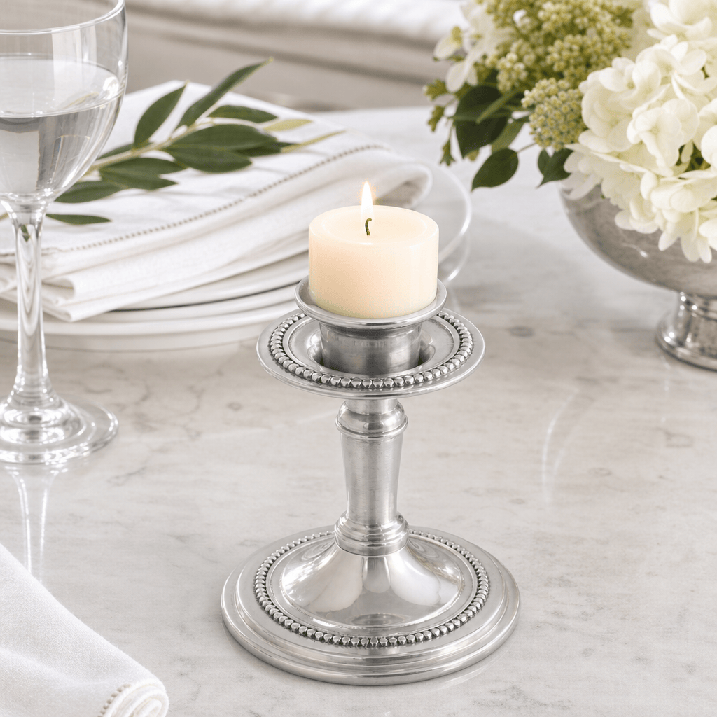 Arthur Court Candlesticks Beaded Candlestick -  Short