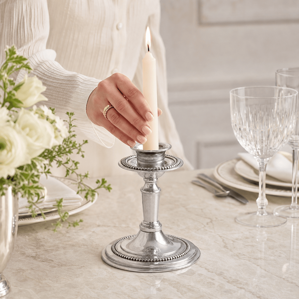 Arthur Court Candlesticks Beaded Candlestick -  Short
