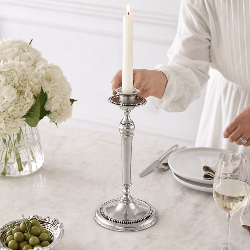 Arthur Court Candlesticks Beaded Candlestick - Tall