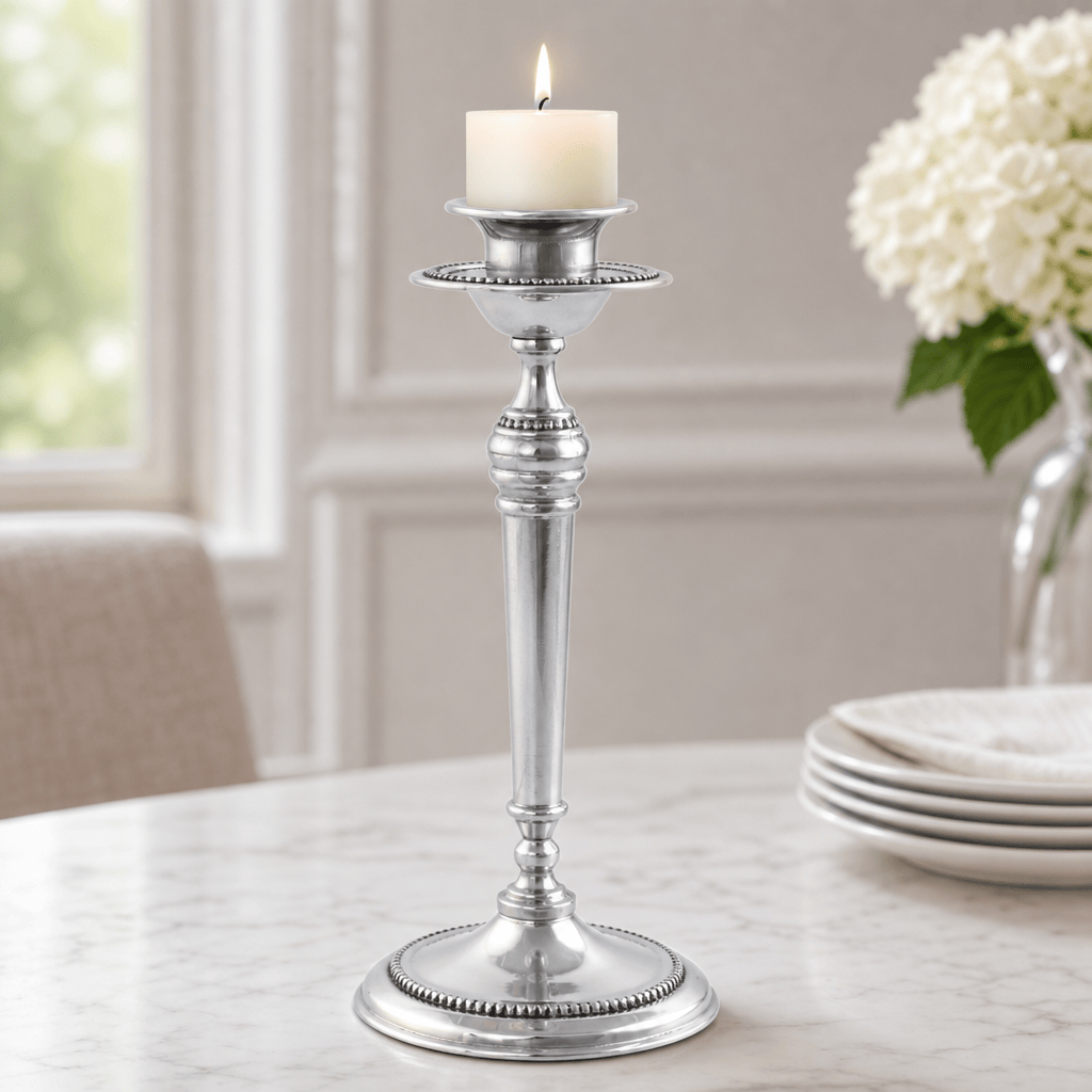 Arthur Court Candlesticks Beaded Candlestick - Tall
