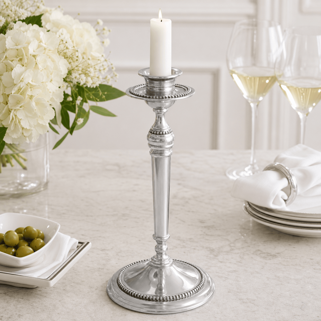 Arthur Court Candlesticks Beaded Candlestick - Tall