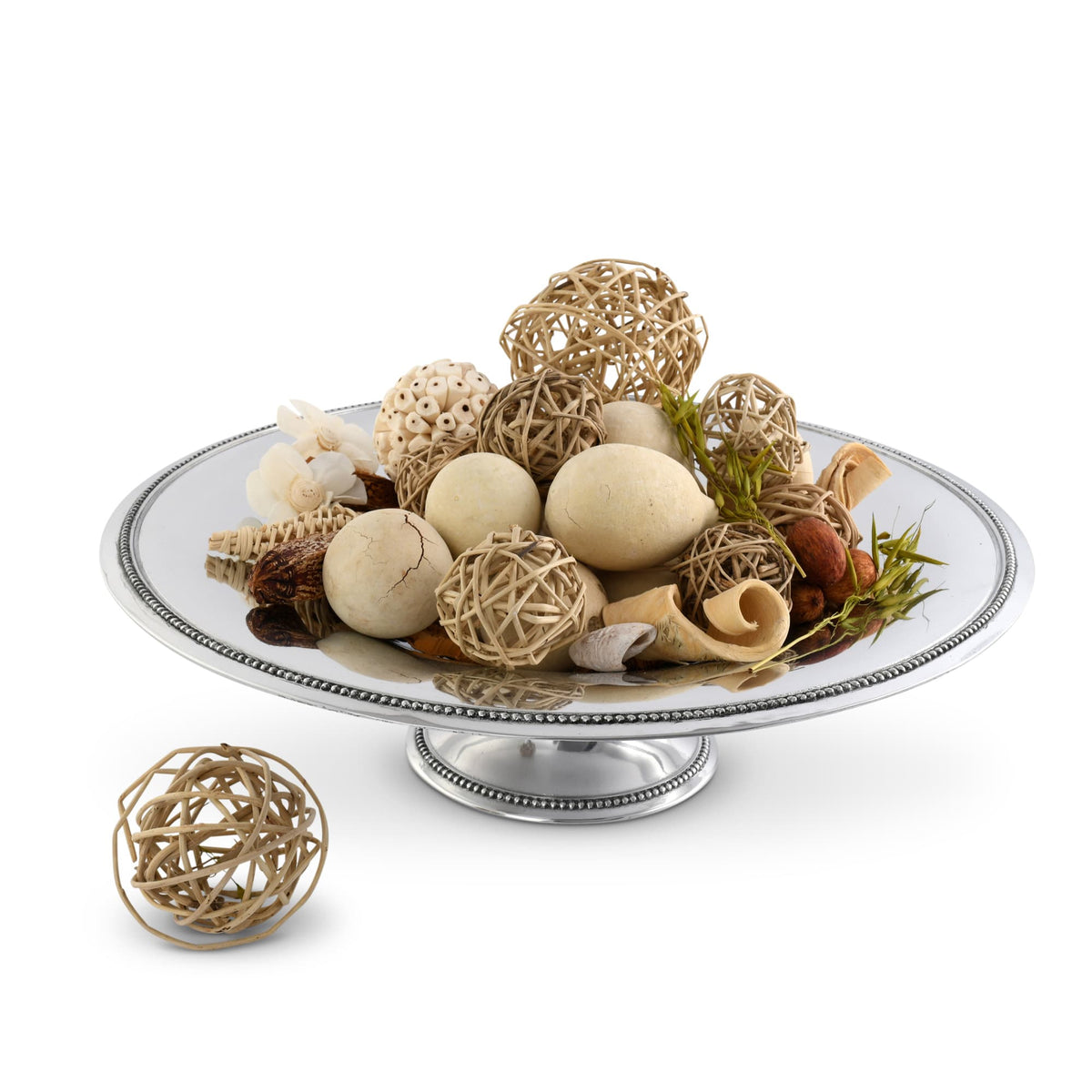 Arthur Court Centerpiece Beaded Centerpiece Footed Bowl