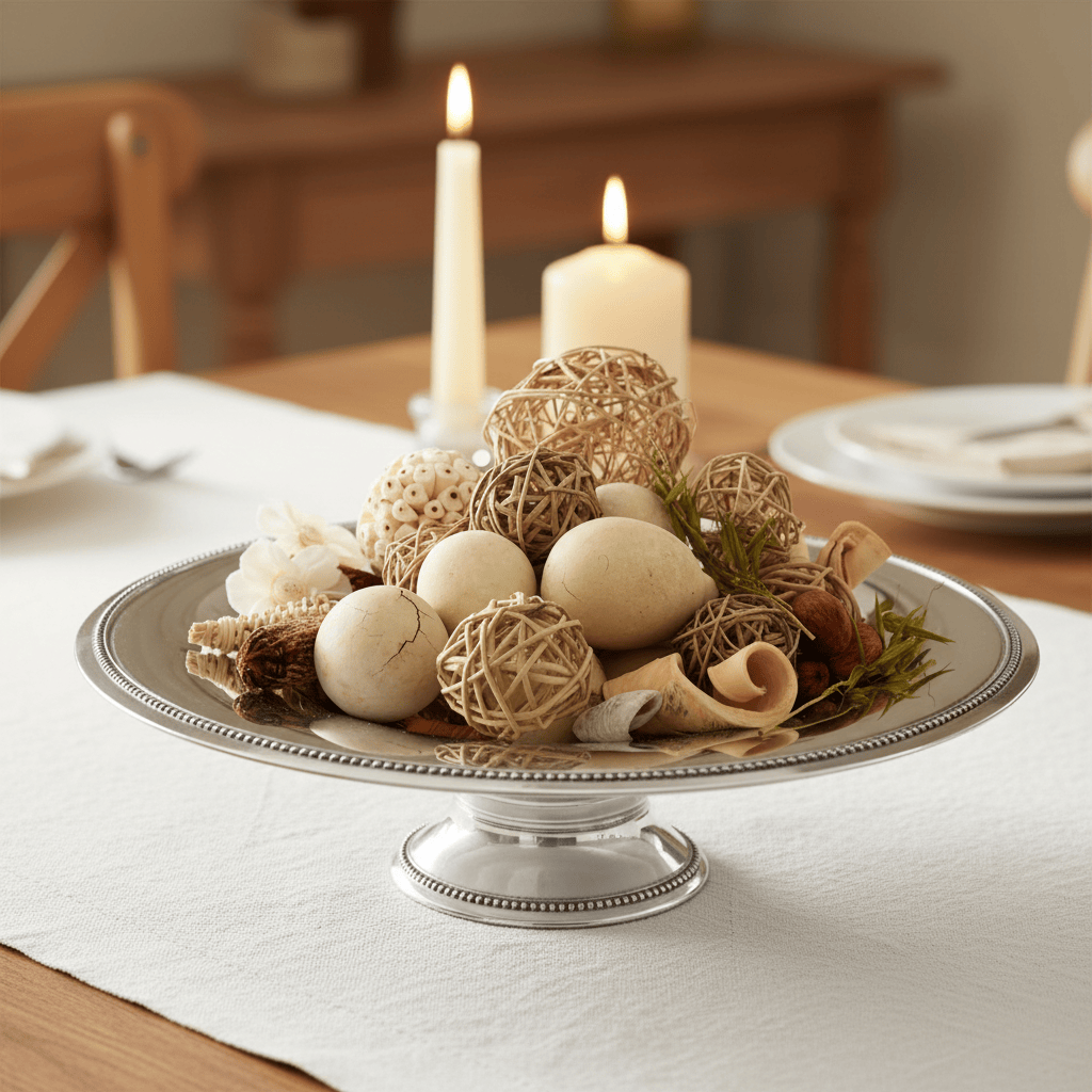 Arthur Court Centerpiece Beaded Centerpiece Footed Bowl
