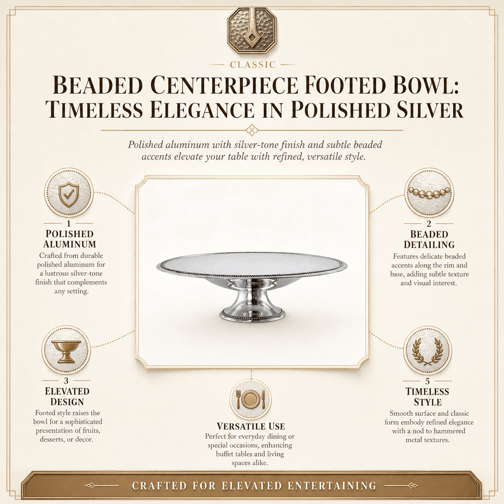 Arthur Court Centerpiece Beaded Centerpiece Footed Bowl