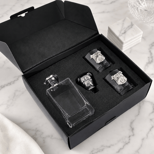 Arthur Court Classic / Engravable Bulldog Decanter Set with Glasses