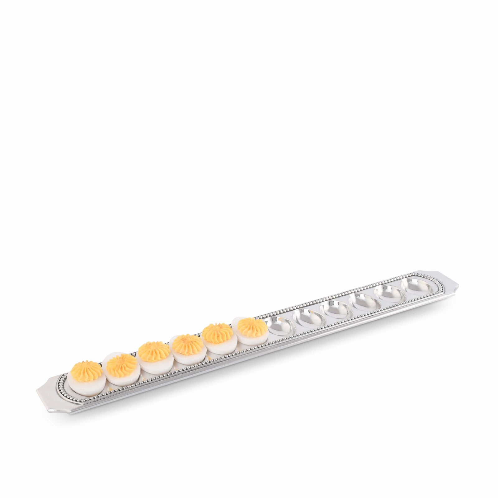 Arthur Court Classic / Engravable Long Beaded Metal Deviled Egg Holder