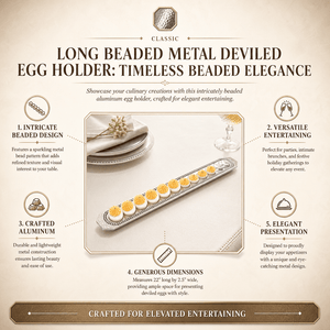 Arthur Court Classic / Engravable Long Beaded Metal Deviled Egg Holder