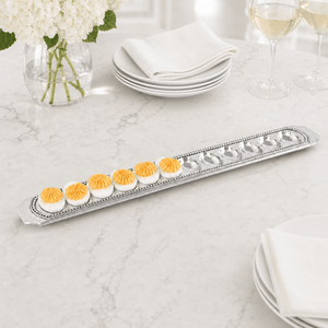 Arthur Court Classic / Engravable Long Beaded Metal Deviled Egg Holder