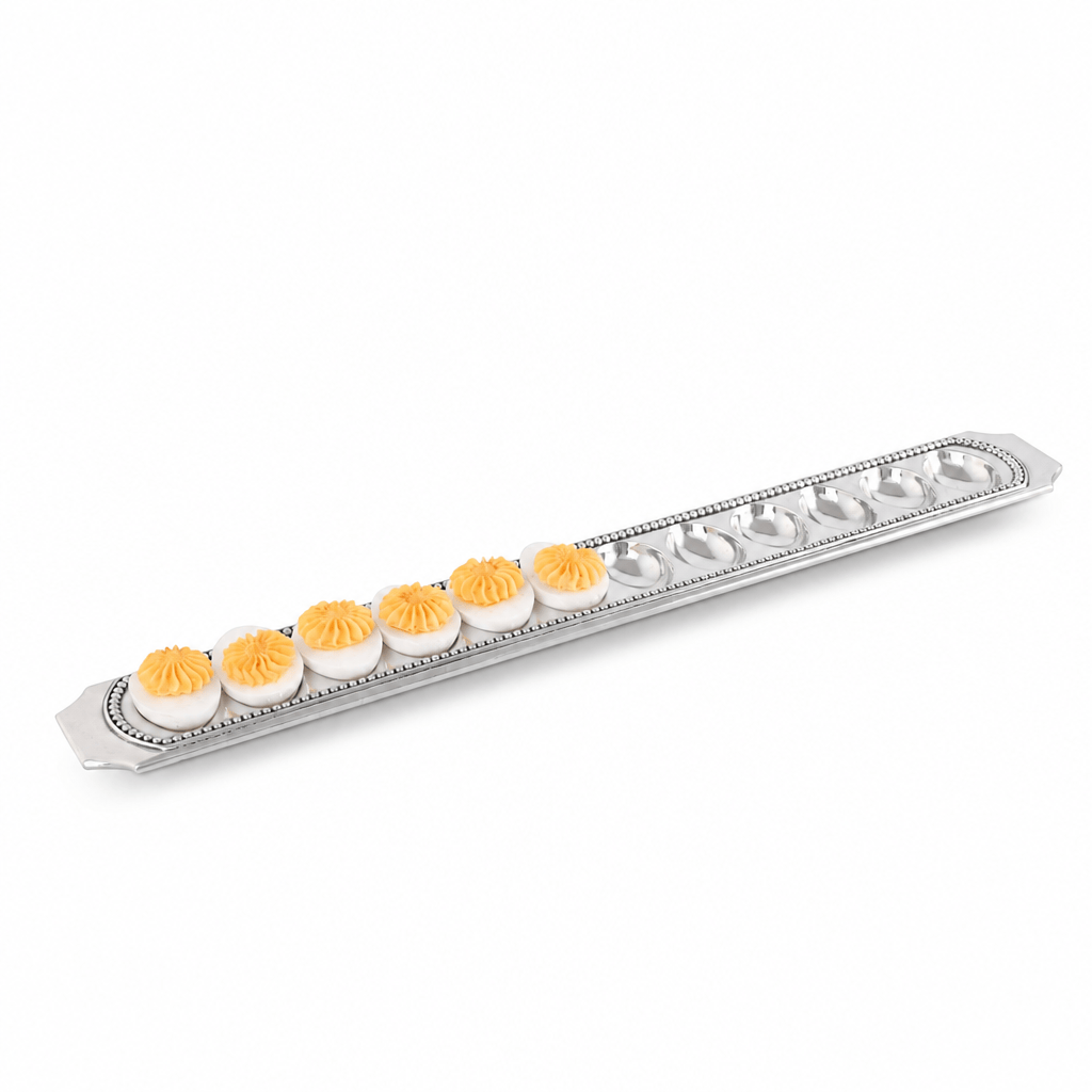 Arthur Court Classic / Engravable Long Beaded Metal Deviled Egg Holder