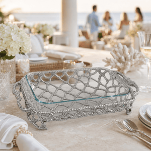 Arthur Court Coastal Crab and Net Casserole 3 Quart Holder