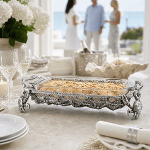 Arthur Court Coastal Crab and Net Casserole 3 Quart Holder